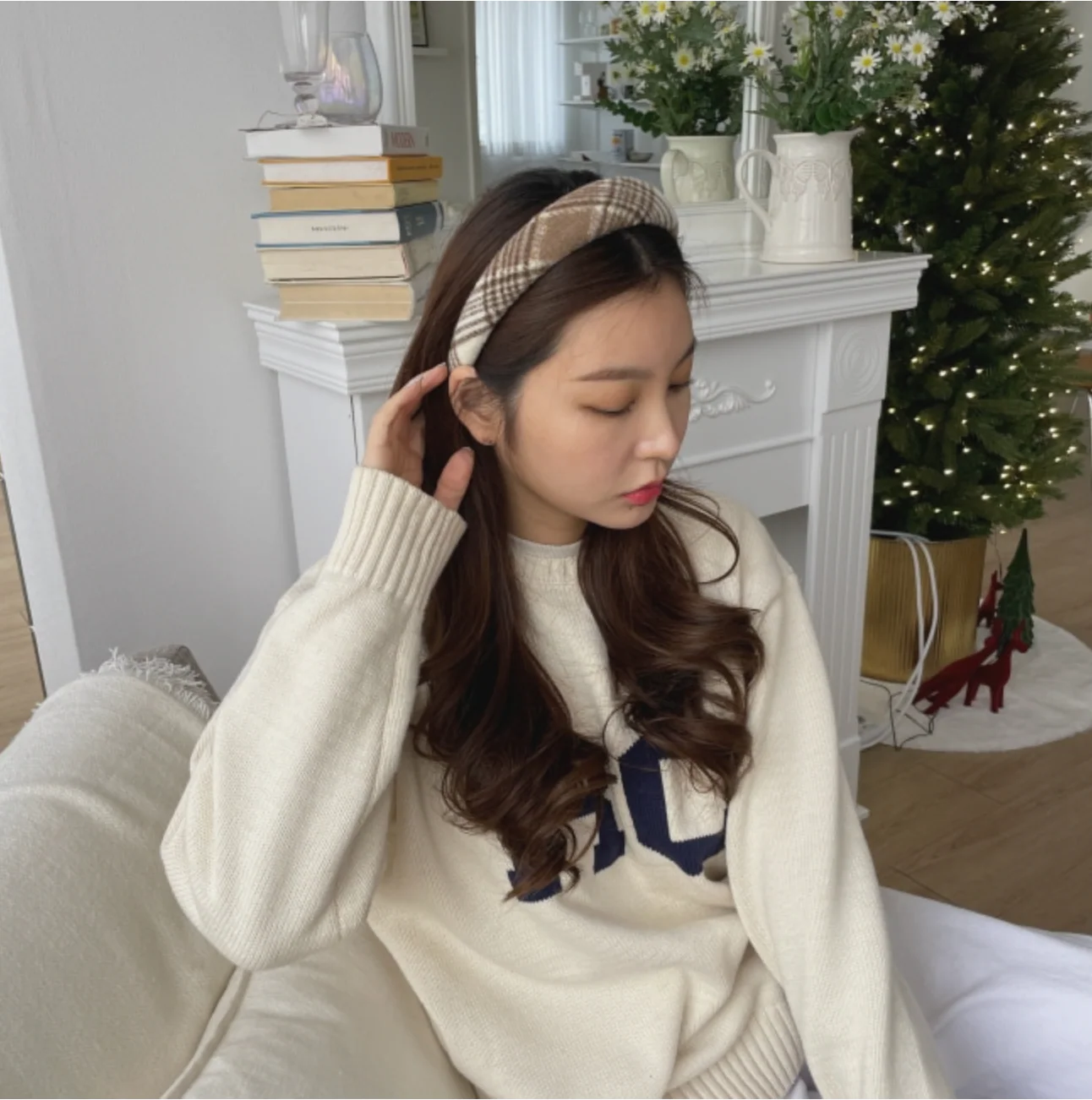AMELIA Plaid padded headband - Image 5