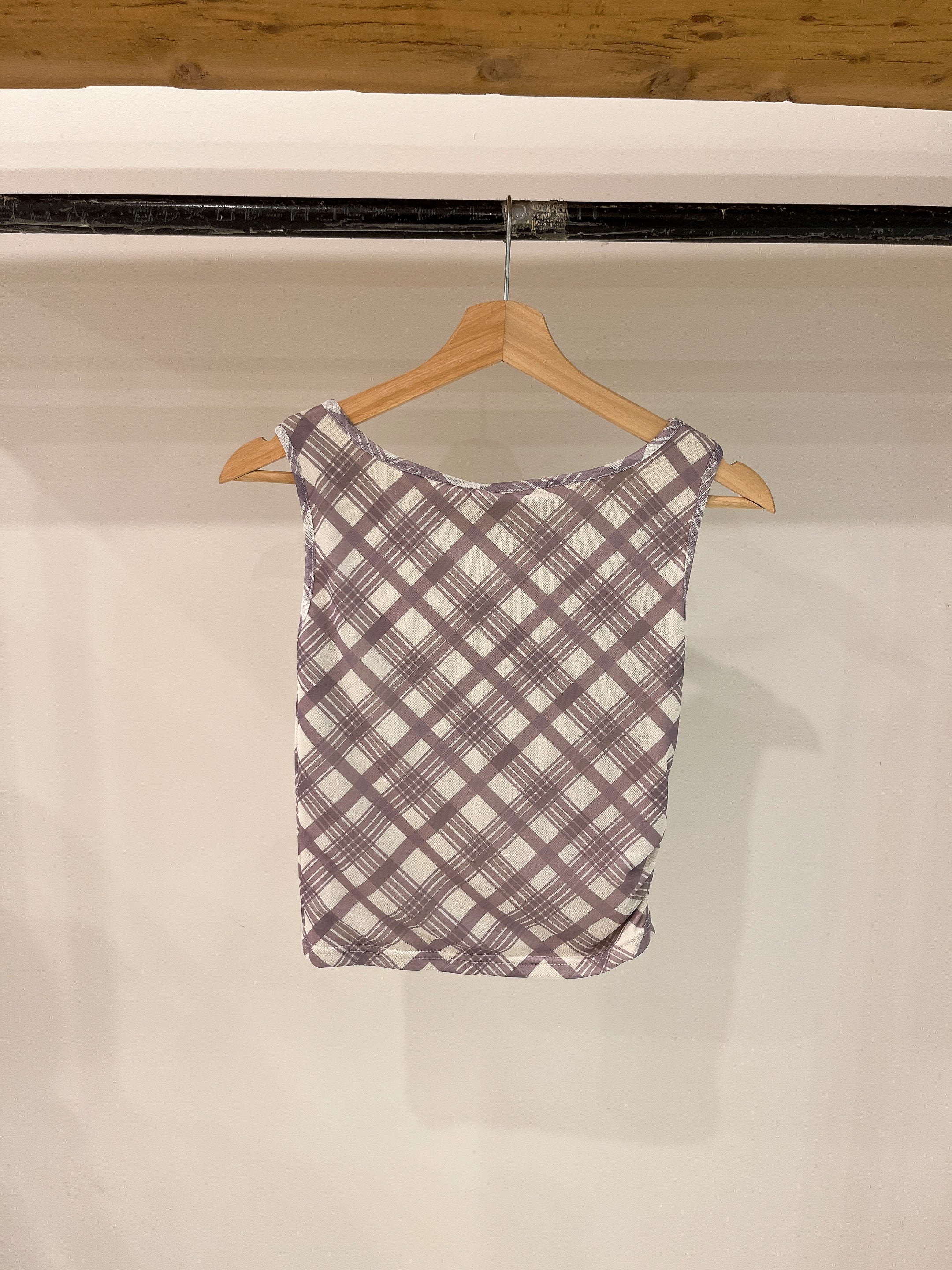RAUL Plaid printed mesh top - Image 10