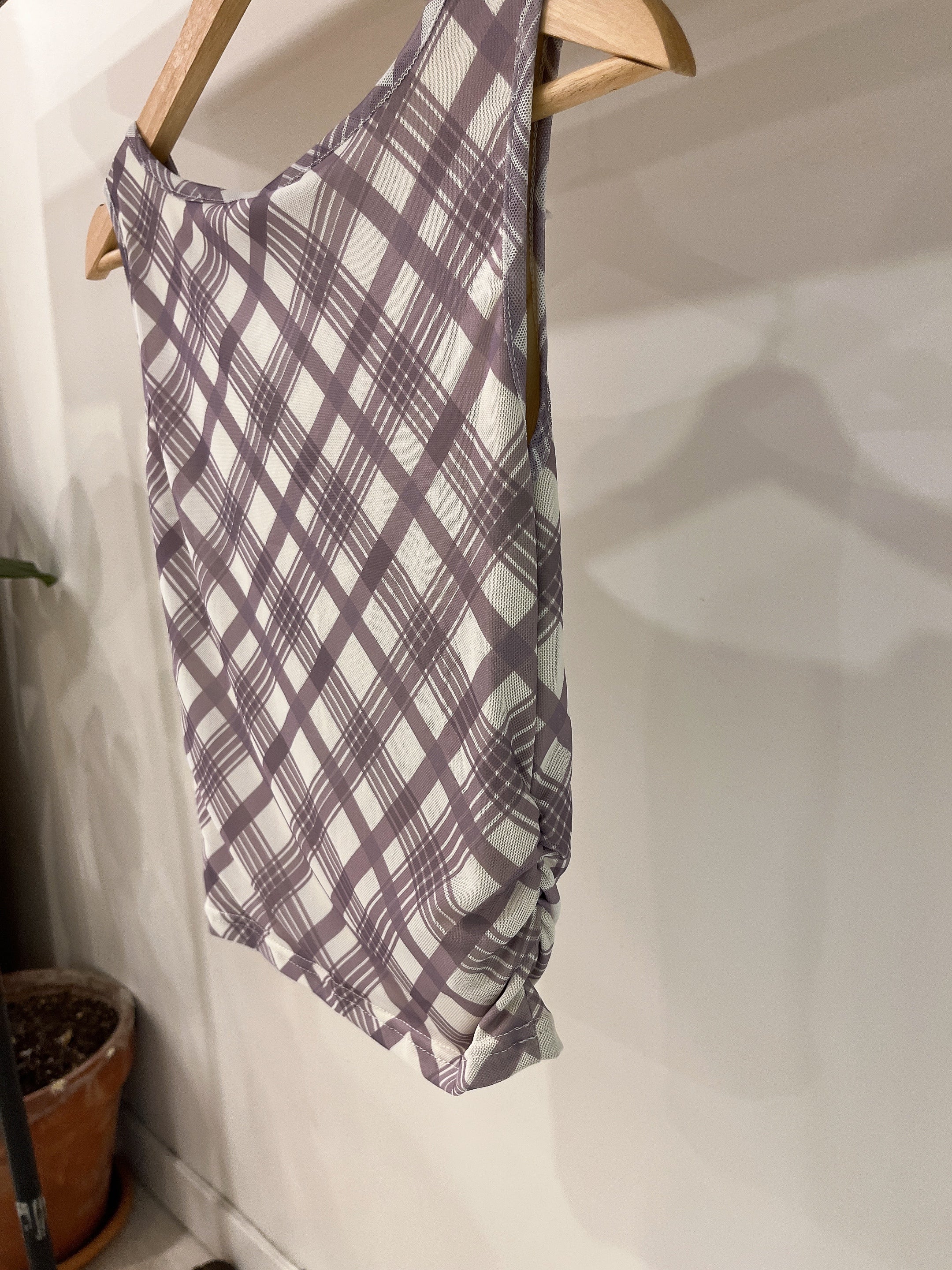 RAUL Plaid printed mesh top - Image 13