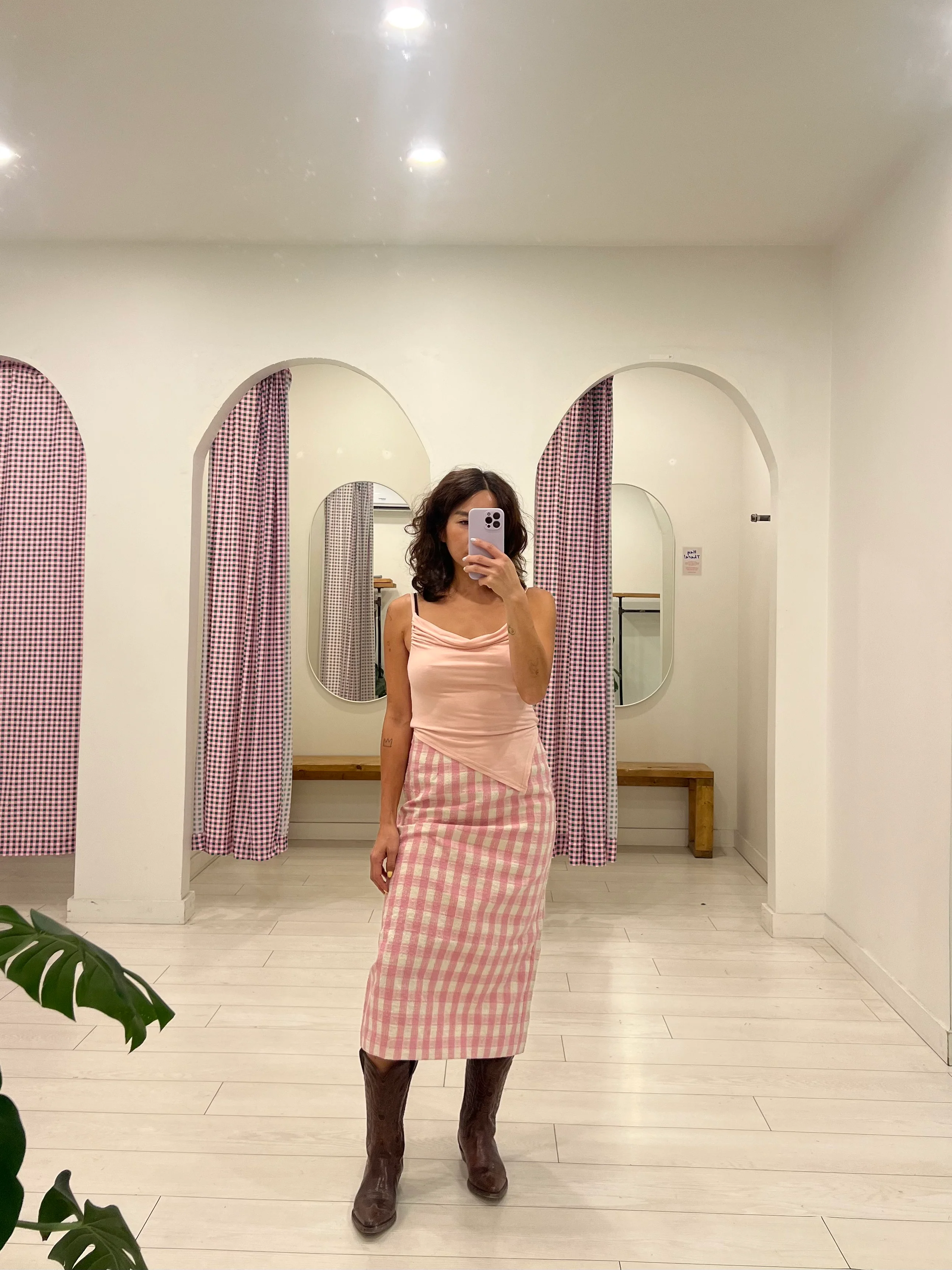 SHAKE Gingham plaid skirt - Image 10